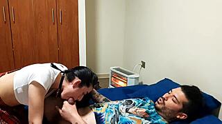 Cute teacher and student engage in steamy oral sex