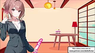 Spanish femdom teaches anal masturbation with cake and dildo