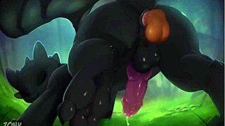 Black monstrous cock in dragon porn