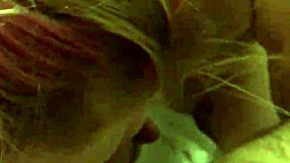 Blonde amateur gives deepthroat blowjob