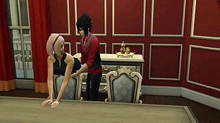 Naruto's failed seduction of Tsunade leads to a steamy encounter with Sakura in the dining room