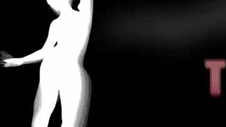 Crossdressing black tgirl gets kinky in solo session