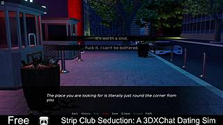 Experience the seductive charm of a strip club in this interactive 3D dating sim