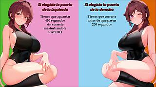 Spanish-speaking viewers enjoy the thrill of second masturbation in a Korean-style game