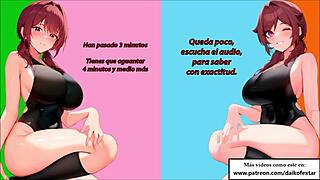 Spanish-speaking viewers enjoy the thrill of second masturbation in a Korean-style game