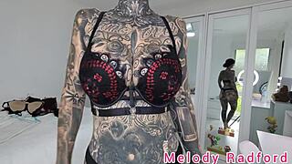 Melody Radford's lingerie haul showcase with a mix of sexy and Goth vibes