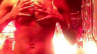 Black webcam model strips and gets clapped