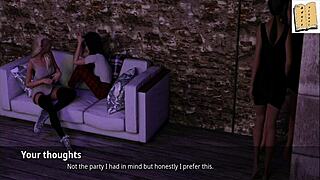 Natalie's amateur coach examines her breasts in a 3D animation