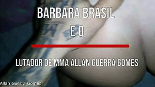 Barbara and the MMA fighter engage in a sensual latex battle
