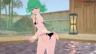 Cute anime babe with big ass in bikini POV