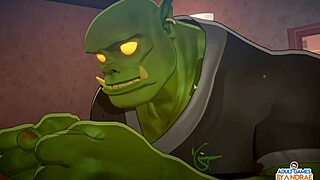 Ep7: Emma's sensual encounter with an Orc masseur in Japanese Hentai game