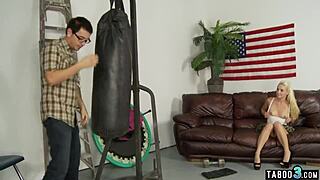 Ashley Stone's tiny tits get turned on by her stepbro's impressive size