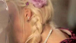 A German blonde's hidden erotic encounter with a cute musician