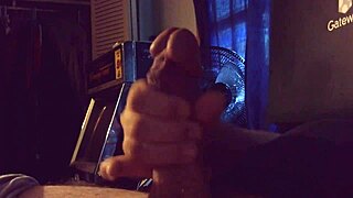 Allison's moans and cumshot from intense stroking session