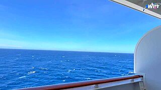 Romulo and Pontess's steamy New Year's cruise on their cabin balcony