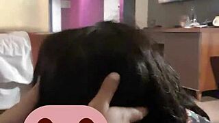 Seductive crossdresser pleases boss with sensual performance for raise