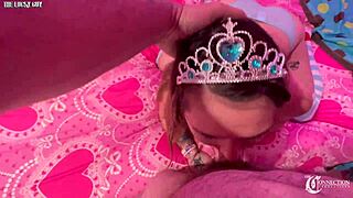 Mia Kay, stepsister extraordinaire, shows off her deepthroating skills