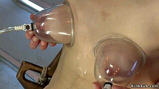 Babe pleasures herself with a giant vibrator before anal insertion