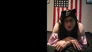 Exploring the popular cheerleader stance with a transgender performer