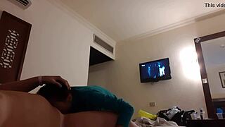 Intense oral sex with girlfriend in hotel room - Lesbian girls simulate orgasm