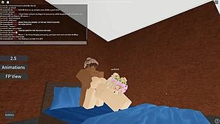 Cowgirl and doggystyle action with a BBC in Roblox game