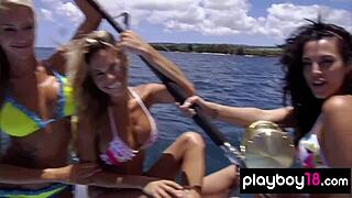 Taylor Seinturier and her girlfriends explore the desert in the nude