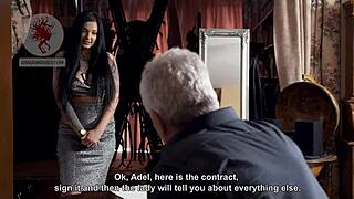 This brunette pornstar with a big ass gets punished in BDSM maid role