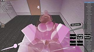 Riding and mating with a big ass girl in Roblox game