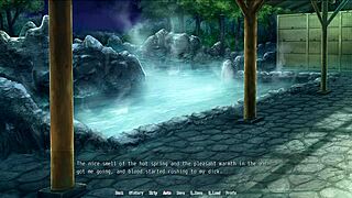 A threesome in a hotspring in the village of breeding