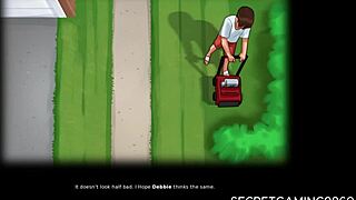 Summer adventure 04: Landlady's fascination with his enormous penis