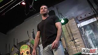 Bound and tormented by Lance Hart's wedgie in first-person view
