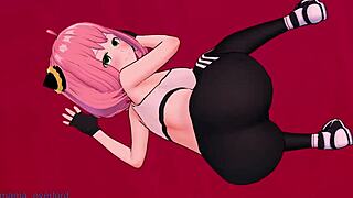 Anya's adult-themed attire in a hotel setting, with a Japanese twist