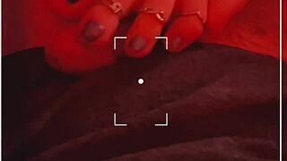 Stunning footjob with toe rings and red light ambiance