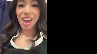 Amateur Latina exposes her breasts and buttocks in public