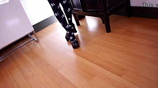 Tattooed babe gives a blowjob and swallows cum in POV