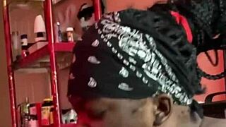 POV view of black man giving best head to unattractive women