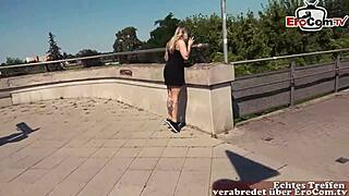 German inked vixen engages in public intercourse on Berlin's interstate