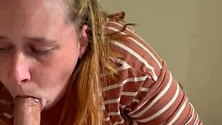 Piggy gives a sloppy blowjob to a lucky guy