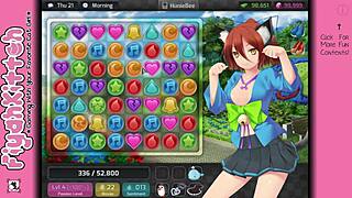 Strong and dominant male leads a Huniepop female through a steamy Hentai adventure