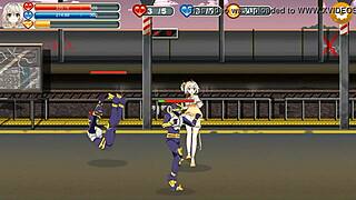 Young girl encounters soldiers in a magical fairy-themed hentai game