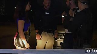 Amateur police officers apprehend a seductive thief and indulge in threesome