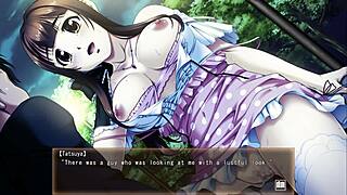 Masturbation and bondage with anime girl in the park