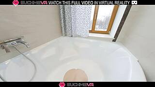 Angie Eif in explicit bathroom encounter with intense oral and vaginal sex in VR