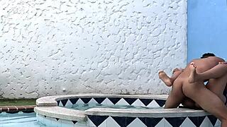 A steamy encounter with a lustful neighbor in our jacuzzi