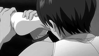 Anime girl gives a sensual foot massage that turns into a kinky footjob
