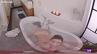 Arwen Gold's sensual bubble bath leads to intense VR romance