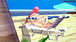 Bikini-clad Yae Miko engages in steamy beach encounter with three Generations