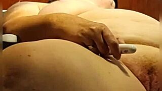 My chubby wife's first orgasm through masturbation and her reaction to a second climax