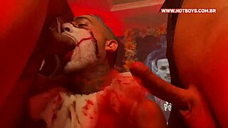 Young gay boys have a wild Halloween threesome