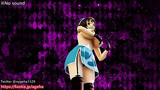 3D anime babe Takao's booty bounces in seductive dance